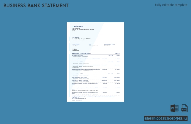 Beispiel eines Kontoauszugs von Wise Business (Word- und PDF-Datei) aus Großbritannien